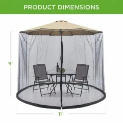 9 ft. Patio Umbrella Bug Screen w/Zipper Door, Polyester Netting in Black by Best Choice Products -Pest Control Sales animal barriers sky3252 76 1000