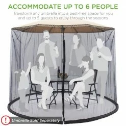 9 ft. Patio Umbrella Bug Screen w/Zipper Door, Polyester Netting in Black by Best Choice Products -Pest Control Sales animal barriers sky3252 fa 1000