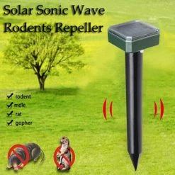 Solar Ultrasonic Mole Gopher Vole Chipmunk Animal Repellent Outdoor Garden (8-Pack) by LIGHTSMAX -Pest Control Sales animal repellents sprsx8 44 1000