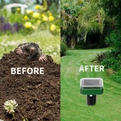 Solar Ultrasonic Mole Gopher Vole Chipmunk Animal Repellent Outdoor Garden (8-Pack) by LIGHTSMAX -Pest Control Sales animal repellents sprsx8 76 1000