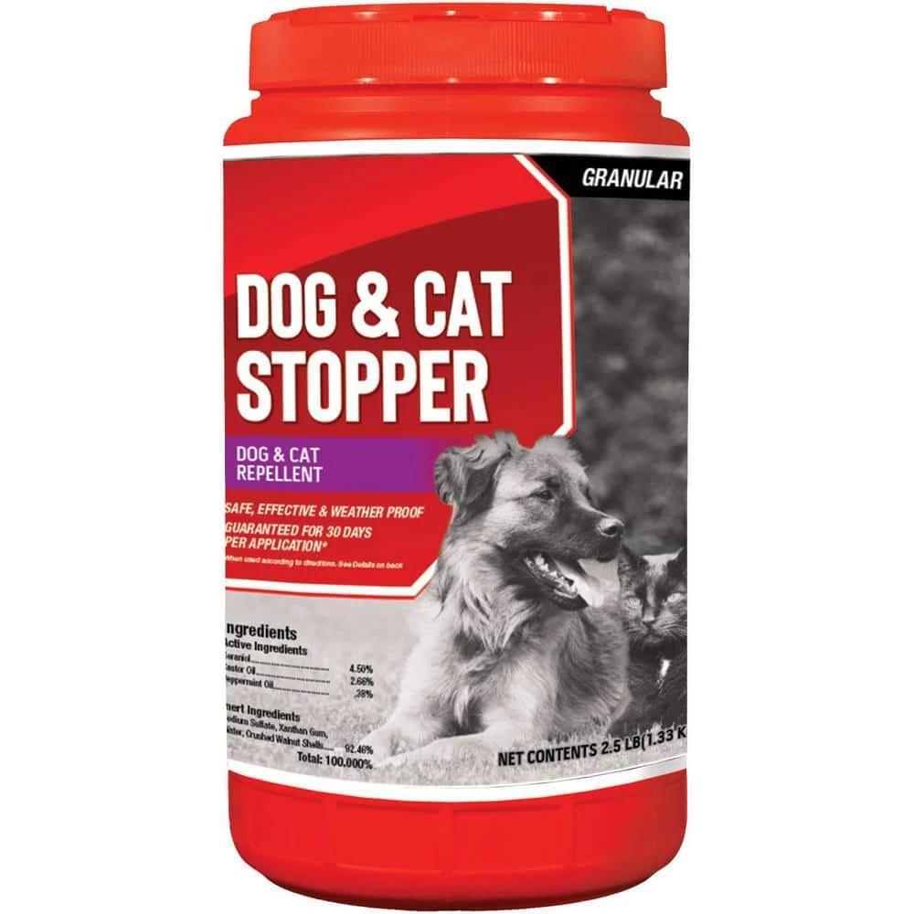 Dog and Cat Stopper Animal Repellent, 2.5# Ready-to-Use Granular ShakerJug by ANIMAL STOPPERS 3 Dog and Cat Stopper Animal Repellent, 2.5# Ready-to-Use Granular ShakerJug by ANIMAL STOPPERS