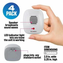 Classic Ultrasonic Electronic Indoor Pest Repeller (4-Pack) by Bell + Howell 11 Classic Ultrasonic Electronic Indoor Pest Repeller (4-Pack) by Bell + Howell -Pest Control Sales bell howell electronic repellents 50167 1f 1000