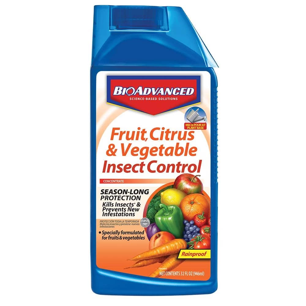 32 oz. Concentrate Fruit, Citrus and Vegetable Insect Control by BioAdvanced 3 32 oz. Concentrate Fruit, Citrus and Vegetable Insect Control by BioAdvanced