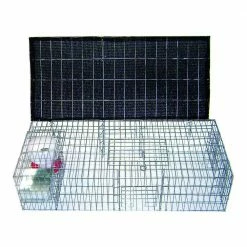 Pigeon Trap with Shade, Food & Water Containers (35 in. x 16 in. x 8 in.) by Bird B Gone