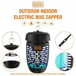 Indoor/Outdoor Bug Zapper Mosquito and Fly Trap by BLACK+DECKER 13 Indoor/Outdoor Bug Zapper Mosquito and Fly Trap by BLACK+DECKER -Pest Control Sales black black decker bug zappers cy bdpc941 44 1000
