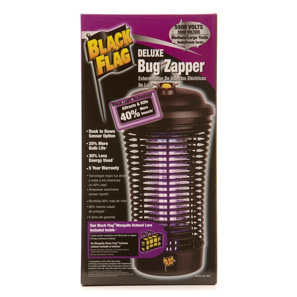 5500 Volt Deluxe 40 Watt Bug Zapper Insect Killer, 1.5 Acre Coverage by Black Flag 9 5500 Volt Deluxe 40 Watt Bug Zapper Insect Killer, 1.5 Acre Coverage by Black Flag - Image 7