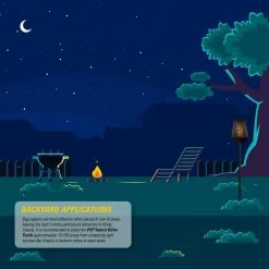 Solar Insect Killer Torch with LED Flame Effect by PIC -Pest Control Sales black pic citronella candles torches dfst 44 1000