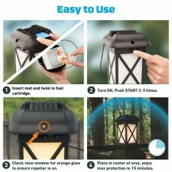 Mosquito Repellent Patio Shield Lantern 15 Ft. Coverage and Deet Free by Thermacell -Pest Control Sales black thermacell citronella candles torches 100522899 e1 1000