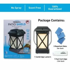 Mosquito Repellent Patio Shield Lantern 15 Ft. Coverage and Deet Free by Thermacell -Pest Control Sales black thermacell citronella candles torches 100522899 fa 1000