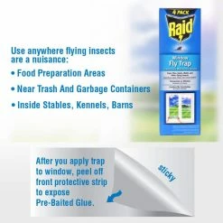 Window Fly Trap (4- Pack) by Raid -Pest Control Sales clear raid insect traps ftrp raid 76 1000