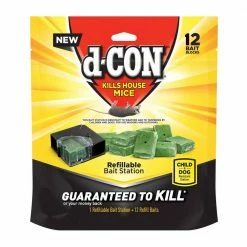 Corner Fit Refillable Mouse Bait Station (12 Refill) by d-CON