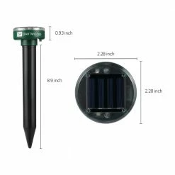 Outdoor Solar Sonic Mole Repellent - Remove Groundhogs, Rats, Mice, Snakes From Your Gardens, Lawns and Yards (2-Pack) by DARTWOOD -Pest Control Sales dartwood animal repellents solarmolerepel2pkus 4f 1000