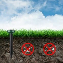 Outdoor Solar Sonic Mole Repellent - Remove Groundhogs, Rats, Mice, Snakes From Your Gardens, Lawns and Yards (2-Pack) by DARTWOOD -Pest Control Sales dartwood animal repellents solarmolerepel2pkus fa 1000