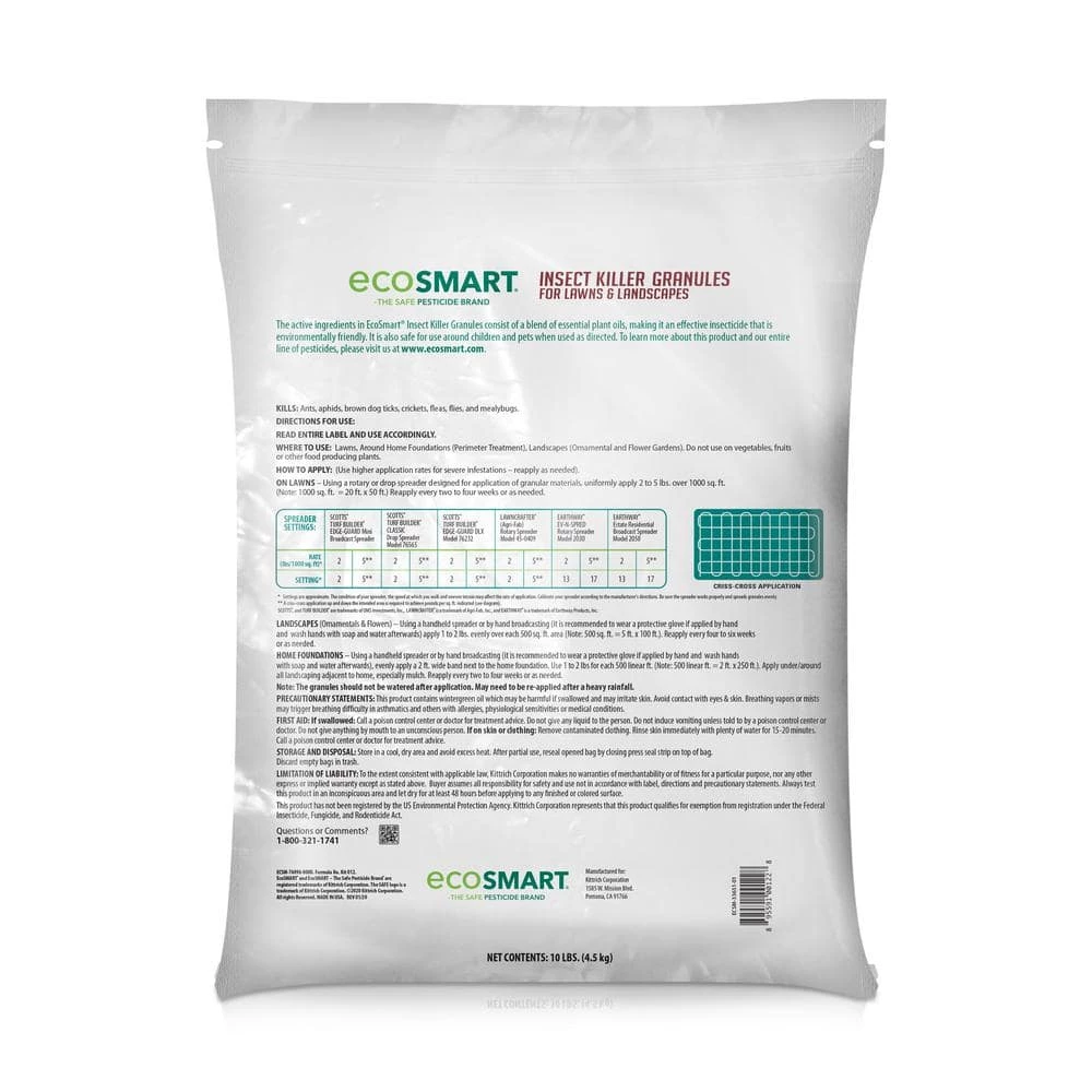 10 lbs. Bag Natural Plant-Based Insect Killer Granules for Lawns and Foundations Covers 5000 sq. ft. by EcoSmart 4 10 lbs. Bag Natural Plant-Based Insect Killer Granules for Lawns and Foundations Covers 5000 sq. ft. by EcoSmart - Image 2