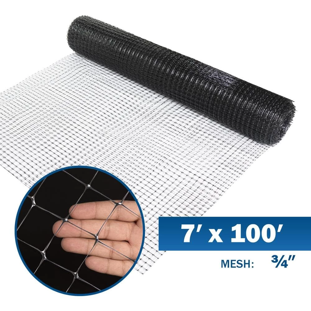 7 ft. x 100 ft. x 3/4 in. Black Plastic Deer/Bird/Rodent Block Garden Netting by Fencer Wire 4 7 ft. x 100 ft. x 3/4 in. Black Plastic Deer/Bird/Rodent Block Garden Netting by Fencer Wire - Image 2