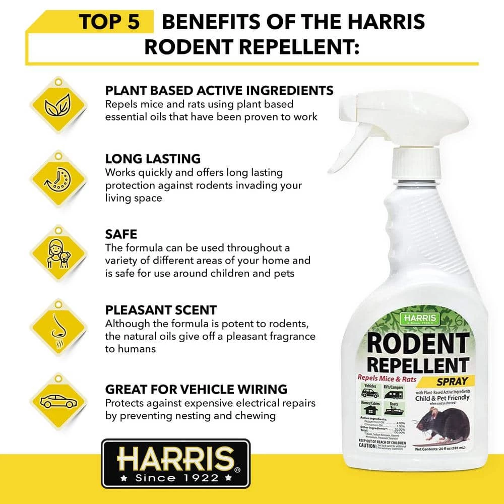 20 oz. Rodent Repellent Essential Oil Spray (2 Pack) by Harris 4 20 oz. Rodent Repellent Essential Oil Spray (2 Pack) by Harris - Image 2