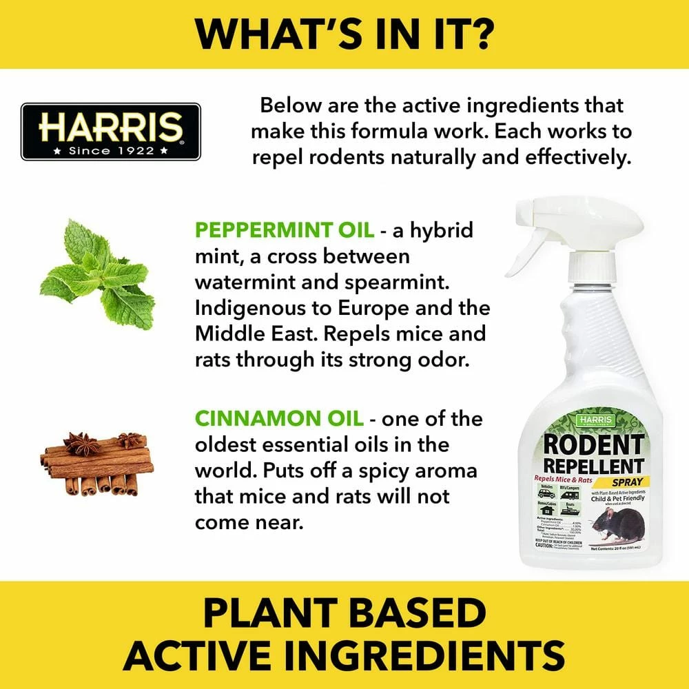 20 oz. Rodent Repellent Essential Oil Spray (2 Pack) by Harris 8 20 oz. Rodent Repellent Essential Oil Spray (2 Pack) by Harris - Image 6