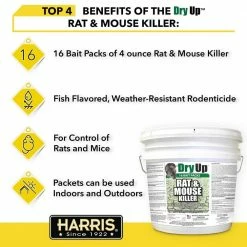 4 lbs. Dry Up Rat and Mouse Killer Pellets (4 oz. 16-Pack) by Harris -Pest Control Sales harris bait stations dry buck16 4f 1000