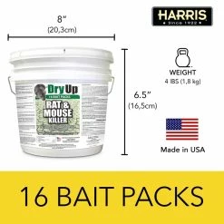 4 lbs. Dry Up Rat and Mouse Killer Pellets (4 oz. 16-Pack) by Harris -Pest Control Sales harris bait stations dry buck16 fa 1000