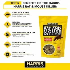 4 lbs./64 Bars All Weather Rat and Mouse Killer and 3 Locking Rat and Mouse Refillable Bait Stations by Harris -Pest Control Sales harris bait stations hrb64 3ratbox 66 1000