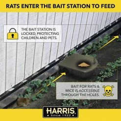 4 lbs./64 Bars All Weather Rat and Mouse Killer and 3 Locking Rat and Mouse Refillable Bait Stations by Harris -Pest Control Sales harris bait stations hrb64 3ratbox 76 1000