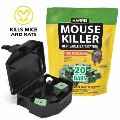 Mouse Killer Bars with Refill Bait Station (20-Pack) by Harris 7 Mouse Killer Bars with Refill Bait Station (20-Pack) by Harris -Pest Control Sales harris bait stations mbars 20 4f 1000