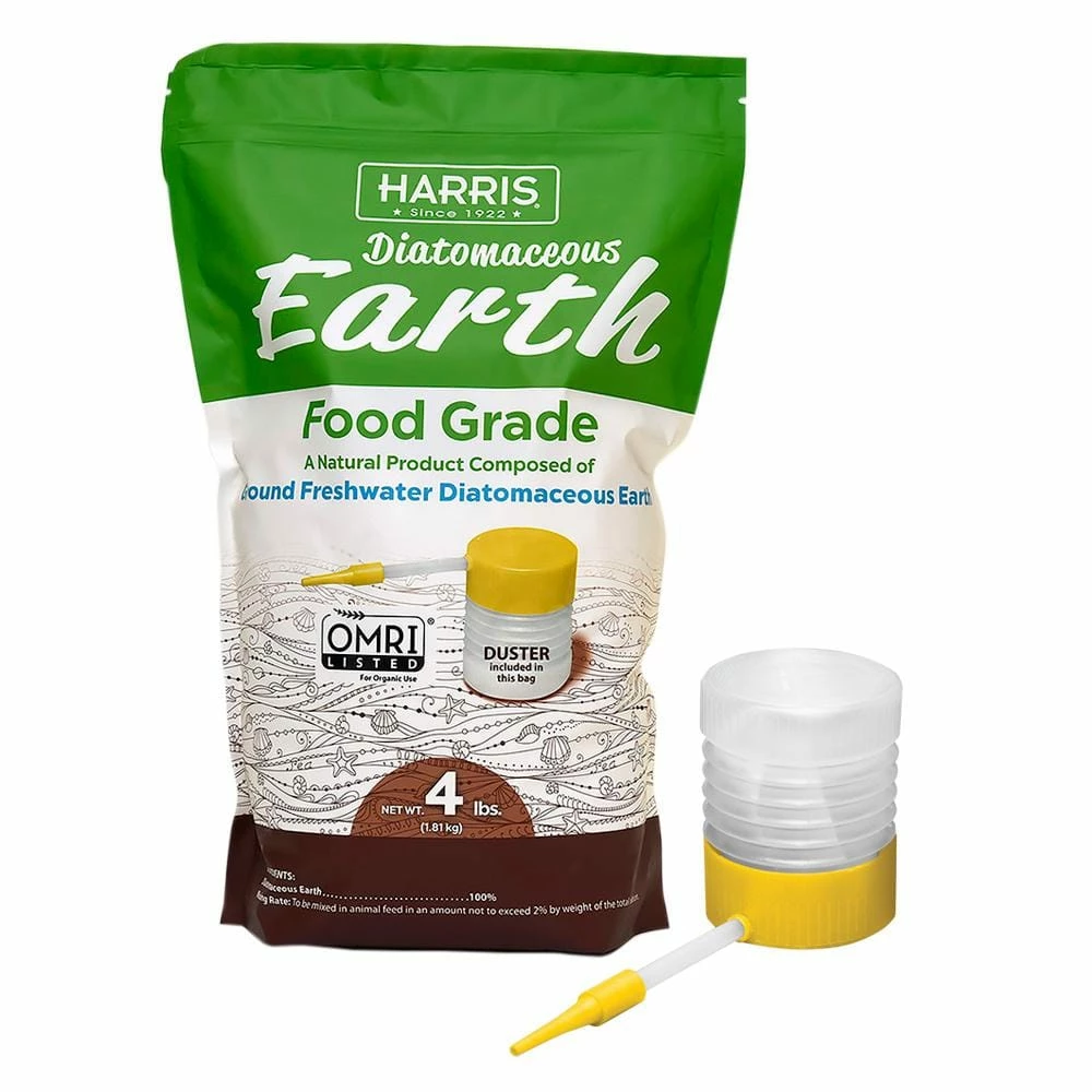 64 oz.(4 lb.) Diatomaceous Earth Food Grade 100% with Powder Duster Applicator by Harris 3 64 oz.(4 lb.) Diatomaceous Earth Food Grade 100% with Powder Duster Applicator by Harris