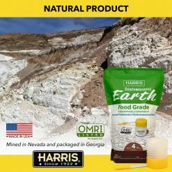 64 oz.(4 lb.) Diatomaceous Earth Food Grade 100% with Powder Duster Applicator by Harris 17 64 oz.(4 lb.) Diatomaceous Earth Food Grade 100% with Powder Duster Applicator by Harris -Pest Control Sales harris insect killer granules de fg4p 76 1000