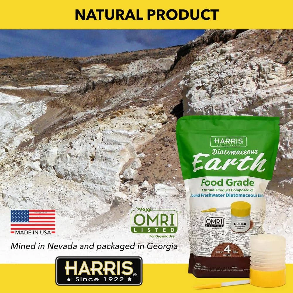 64 oz.(4 lb.) Diatomaceous Earth Food Grade 100% with Powder Duster Applicator by Harris 10 64 oz.(4 lb.) Diatomaceous Earth Food Grade 100% with Powder Duster Applicator by Harris - Image 8