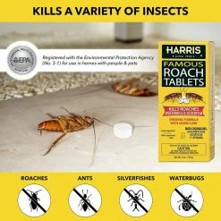 6 oz. Famous Roach Tablets by Harris -Pest Control Sales harris insect killer granules hrt 6 44 1000