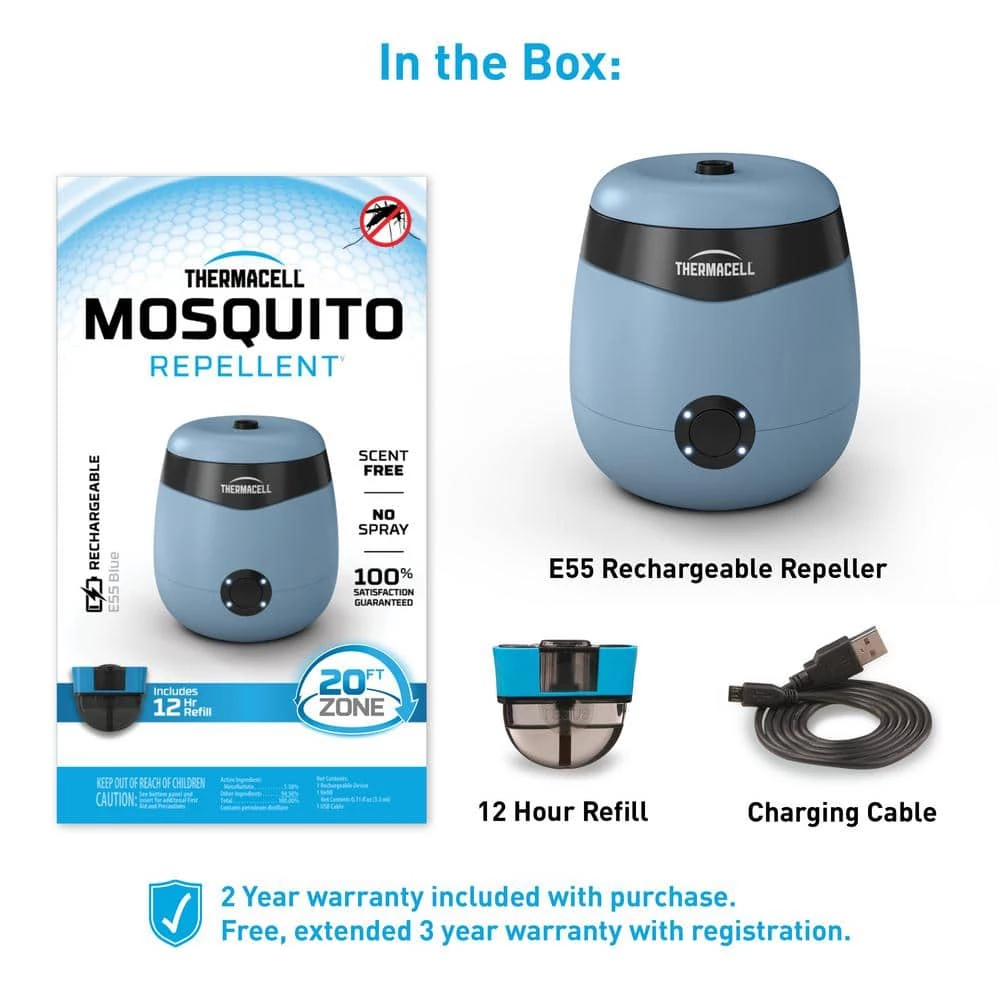 Rechargeable Mosquito Repeller in Haze 20 ft. Coverage and Deet Free by Thermacell 6 Rechargeable Mosquito Repeller in Haze 20 ft. Coverage and Deet Free by Thermacell - Image 4
