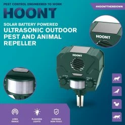 Advanced Motion Activated Solar Powered Ultrasonic Deer and Animal Repeller by HOONT -Pest Control Sales hoont animal repellents cy h949 4f 1000