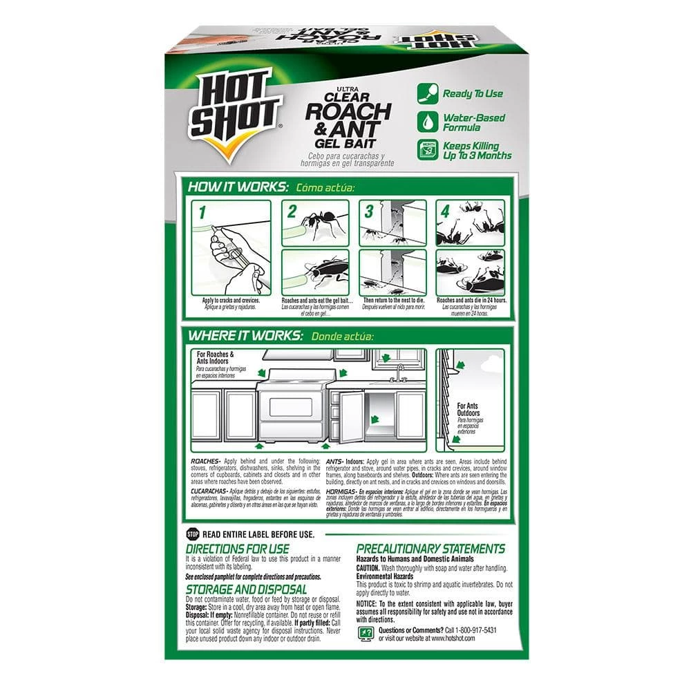 Ultra Clear Roach and Ant Gel Bait by Hot Shot 4 Ultra Clear Roach and Ant Gel Bait by Hot Shot - Image 2