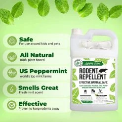 Gallon (128 oz.) Rodent Natural Peppermint Oil Spray - Non Toxic by Mighty Mint 10 Gallon (128 oz.) Rodent Natural Peppermint Oil Spray - Non Toxic by Mighty Mint -Pest Control Sales mighty mint animal repellents rg 128 4f 1000