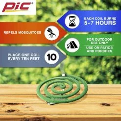 Mosquito Repellent Coils (10-Pack/Case) (Total Number of Coils 120) by PIC 12 Mosquito Repellent Coils (10-Pack/Case) (Total Number of Coils 120) by PIC -Pest Control Sales pic insect traps c 10 12 h 1f 1000