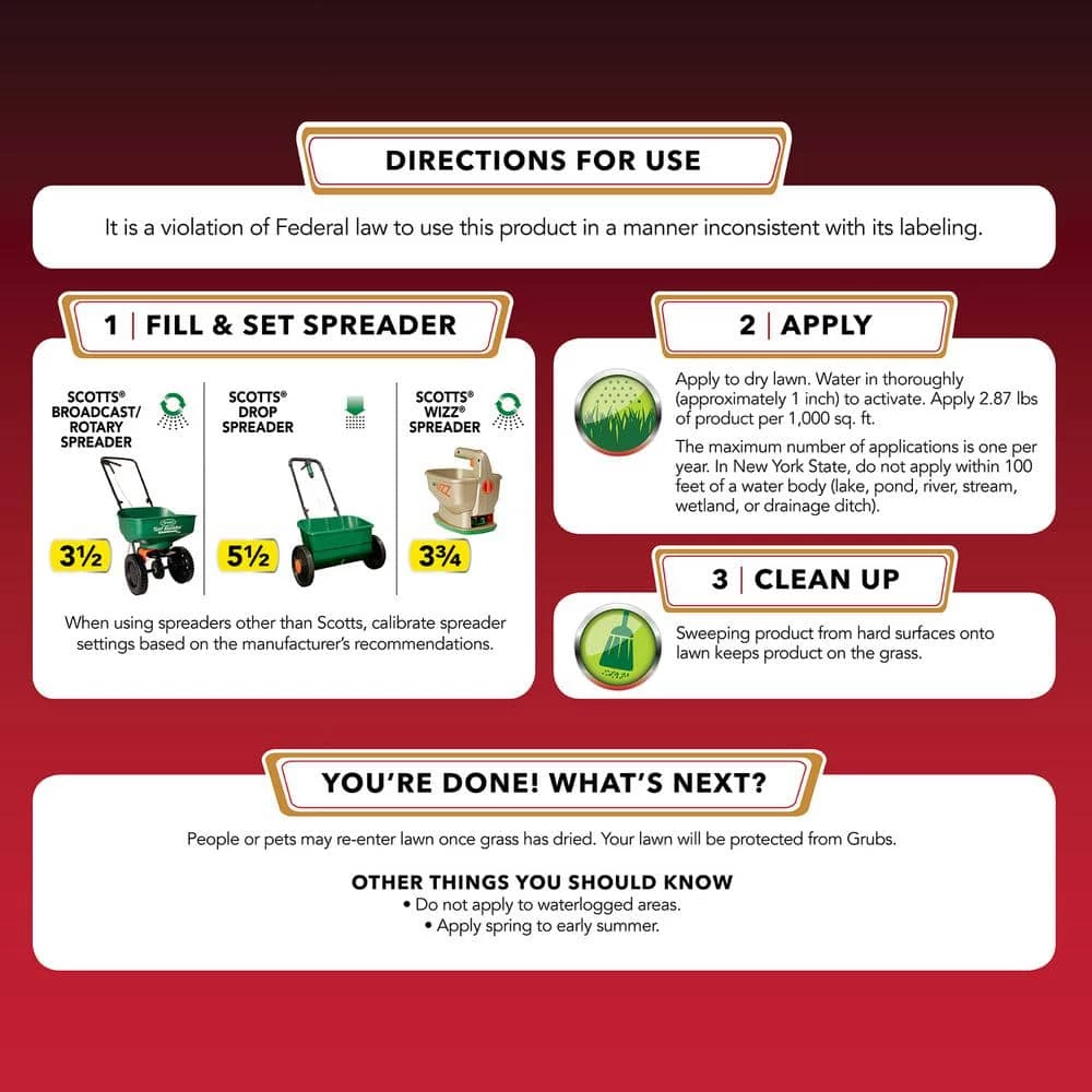 GrubEx1 14.35 lbs. 5,000 sq. ft. Season Long Grub, Caterpillar, Japanese Beetle Killer by Scotts 5 GrubEx1 14.35 lbs. 5,000 sq. ft. Season Long Grub, Caterpillar, Japanese Beetle Killer by Scotts - Image 3