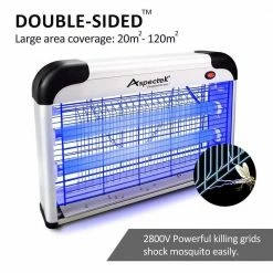 15.5 in. 20-Watt Electronic Indoor Zapper Insect Killer by Aspectek -Pest Control Sales silver aspectek bug zappers hr292 1 76 1000