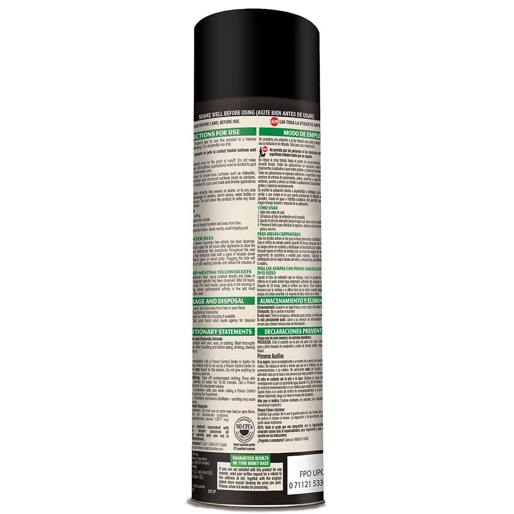 16 oz. Aerosol Carpenter Bee and Ground-Nesting Yellow jacket Killer Foam by Spectracide 4 16 oz. Aerosol Carpenter Bee and Ground-Nesting Yellow jacket Killer Foam by Spectracide - Image 2