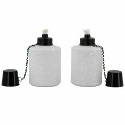 2-Pack White Glass Tabletop Torch by StyleWell