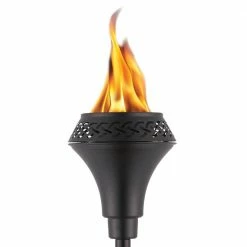 65 in. Black Metal Torch Large Flame Island King Easy Install by TIKI