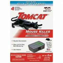 Mouse Killer Child Resistant Disposable Station, 4 Preloaded Stations by TOMCAT