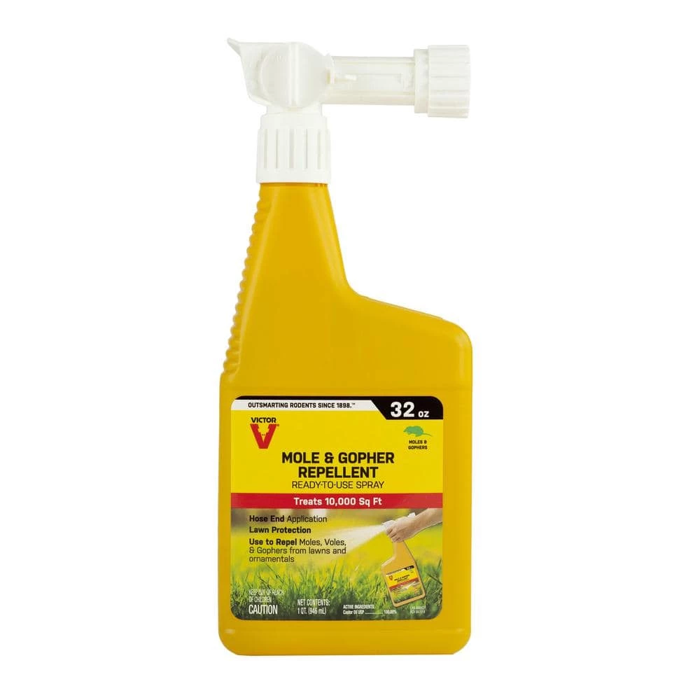 32 oz. Ready-To-Use Mole and Gopher Repellent Spray by Victor 3 32 oz. Ready-To-Use Mole and Gopher Repellent Spray by Victor
