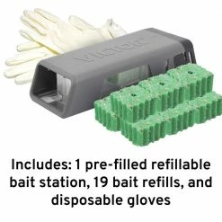 Fast-Kill Refillable Mouse Bait Station with 20 Bait Blocks (0.75 oz.) by Victor -Pest Control Sales victor bait stations m923 d4 1000