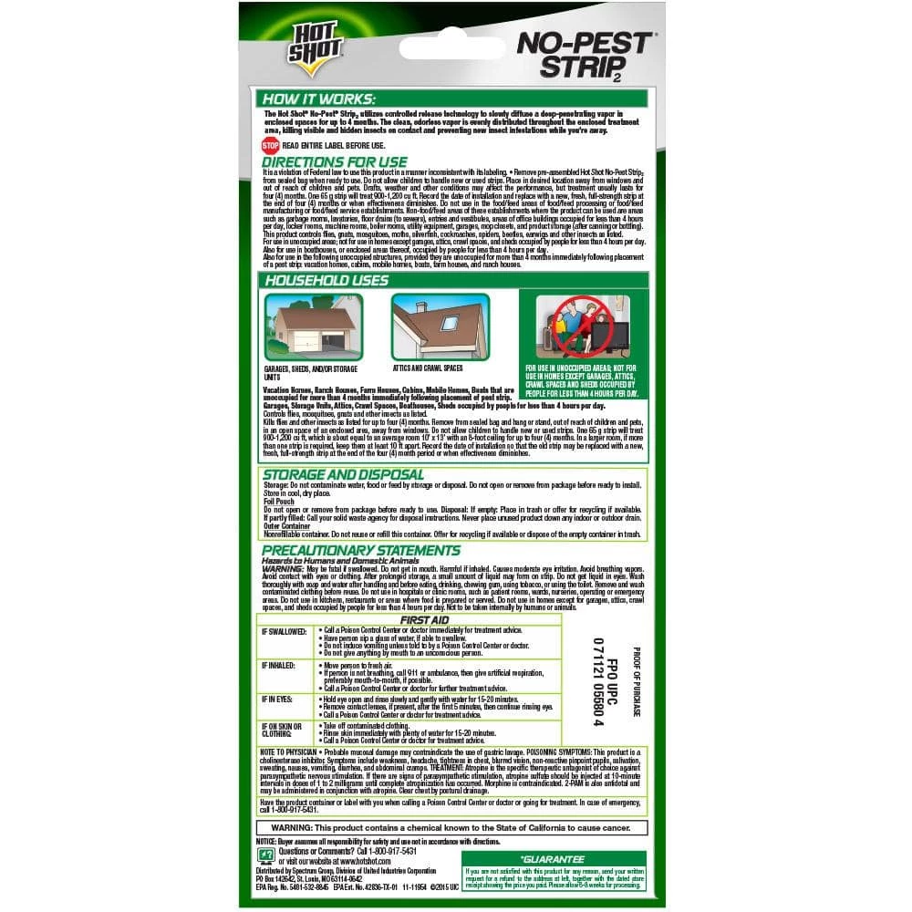 2.29 oz. No-Pest Insect Strip by Hot Shot 4 2.29 oz. No-Pest Insect Strip by Hot Shot - Image 2