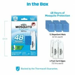 Mosquito Repellent Refills 48 Hours Coverage and Deet Free (4-Count) by Thermacell -Pest Control Sales white thermacell citronella candles torches 100524291 40 1000