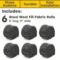 Rodent Control Fill Fabric 6 Rolls of Steel Wool Blend - Protect Home, Business, Office by Xcluder 12 Rodent Control Fill Fabric 6 Rolls of Steel Wool Blend - Protect Home, Business, Office by Xcluder -Pest Control Sales xcluder animal barriers 162746 c3 1000