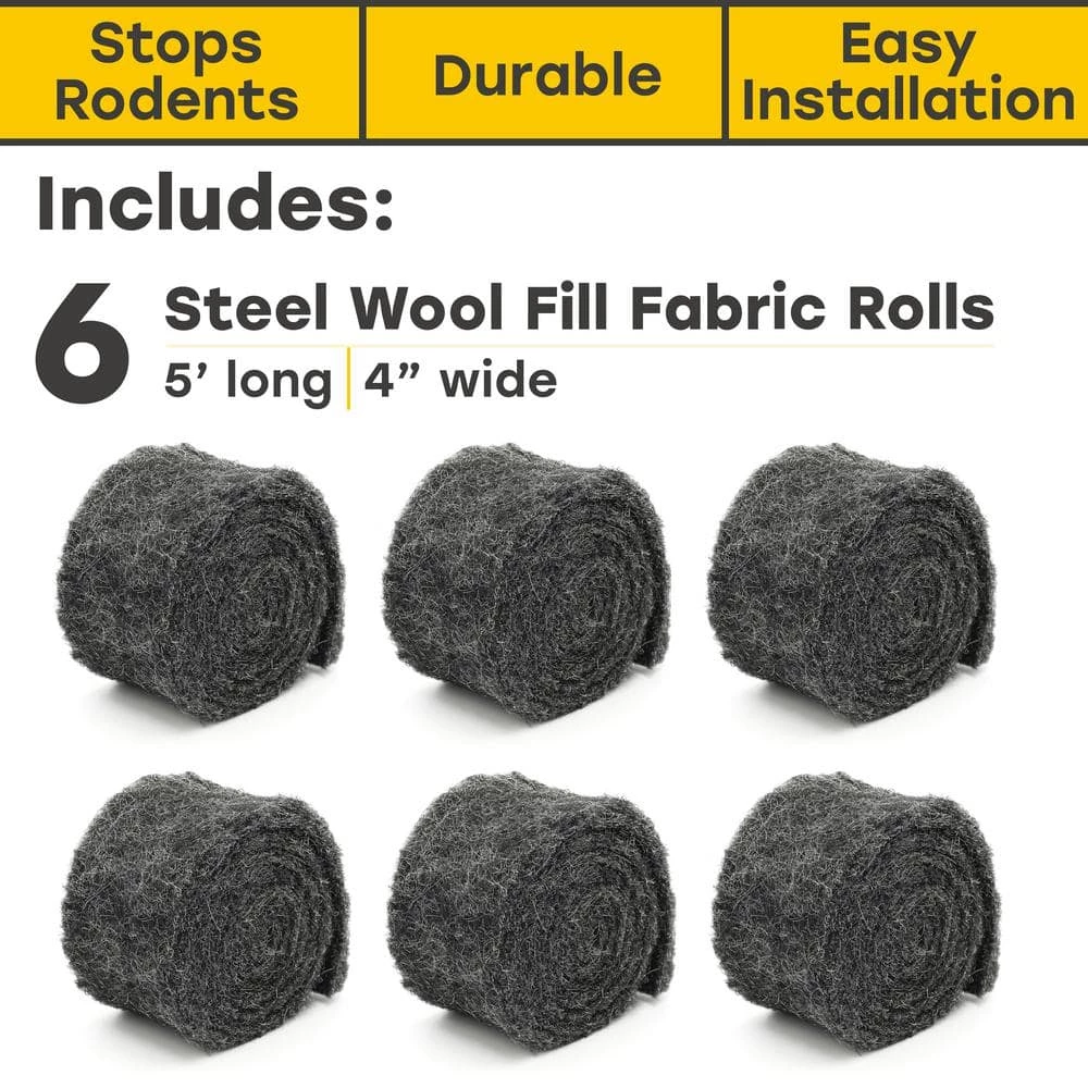 Rodent Control Fill Fabric 6 Rolls of Steel Wool Blend - Protect Home, Business, Office by Xcluder 5 Rodent Control Fill Fabric 6 Rolls of Steel Wool Blend - Protect Home, Business, Office by Xcluder - Image 3