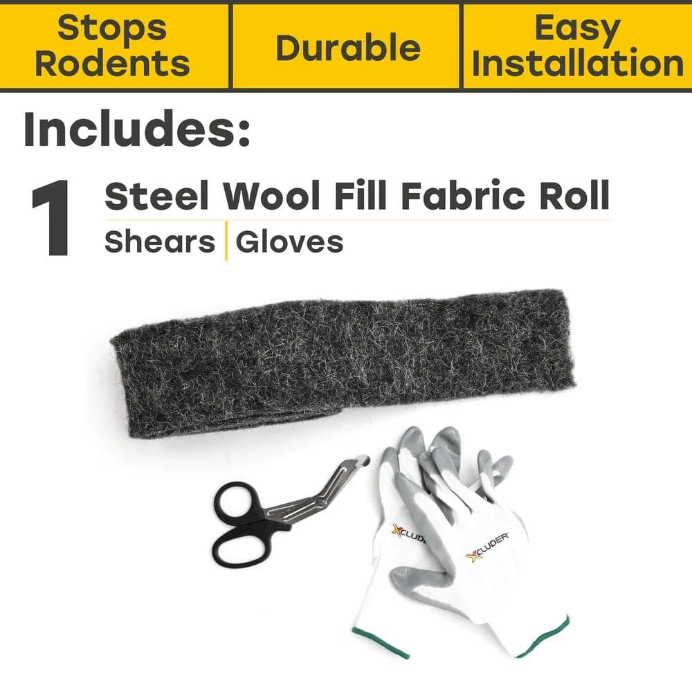 Rodent Control Fill Fabric Large DIY Kit - Steel Wool Blend; Protect Properties by Xcluder 5 Rodent Control Fill Fabric Large DIY Kit - Steel Wool Blend; Protect Properties by Xcluder - Image 3